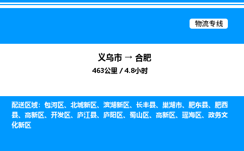 義烏市到合肥物流專線-裝修材料運輸專線「直達不中轉」